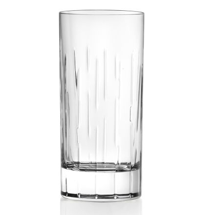 Hoog glas in Eco-kristal met segmenten, luxe lijn 12-delig - Monnalisa Viadurini