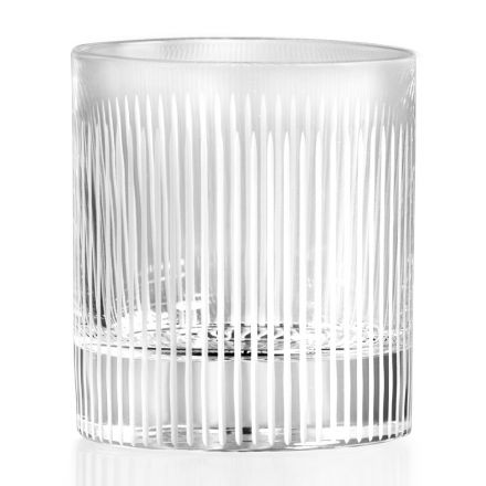 Dof Glas in Eco Crystal Striated Effect, Luxury Line 12 Stuks - Davio Viadurini