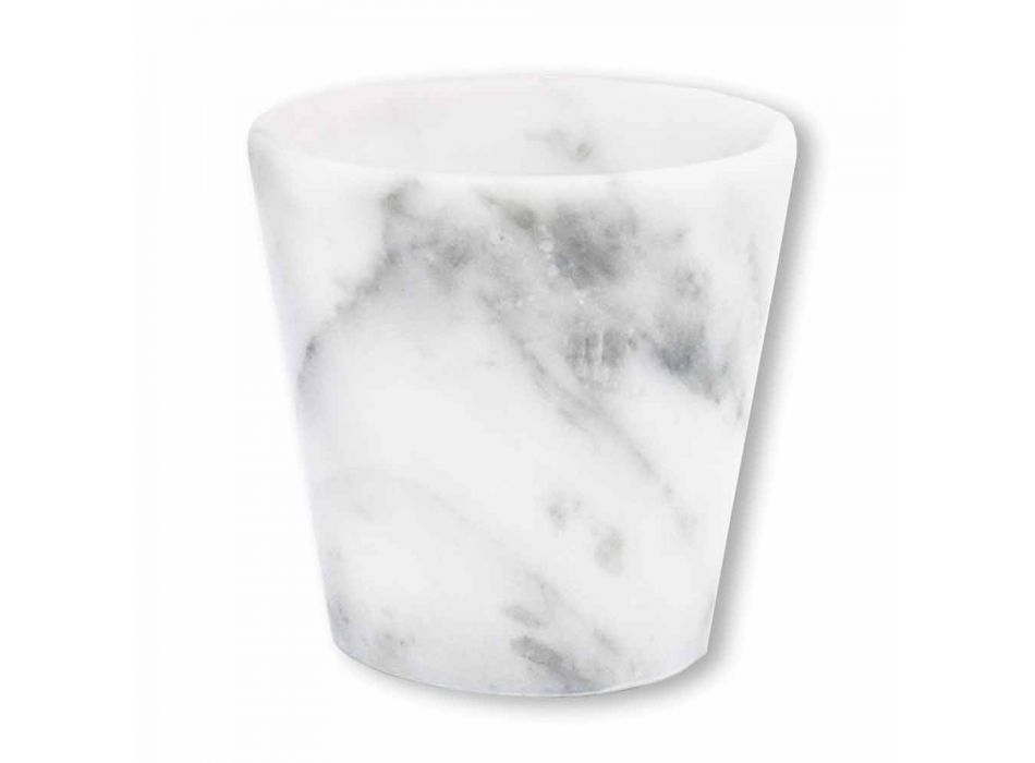 Grappa-glas in wit Carrara-marmer gemaakt in Italië - Fergie Viadurini