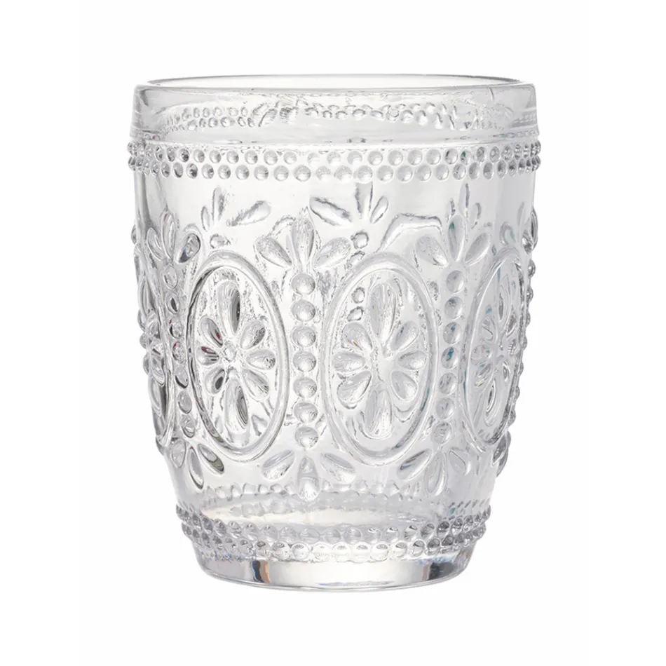 Gedecoreerde Transparante Glazen Waterglazen 12 Stuks - Palazzo Viadurini
