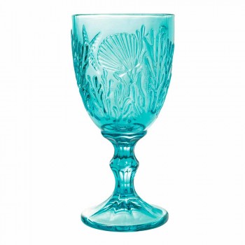 Glazen Wijn of Water Gekleurd Glas Marine Decor 12 Stuks - Mazara
