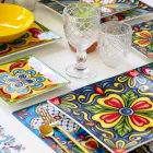 Transparant Glazen Waterglazen met Gesneden Decoraties 12 Stuks - Rocca Viadurini