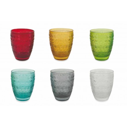 Modern Gekleurd Glas Serveerglazen voor Water - Folk Viadurini