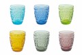 Gedecoreerde en gekleurde glazen waterset 12-delig - Pastel-Palazzo