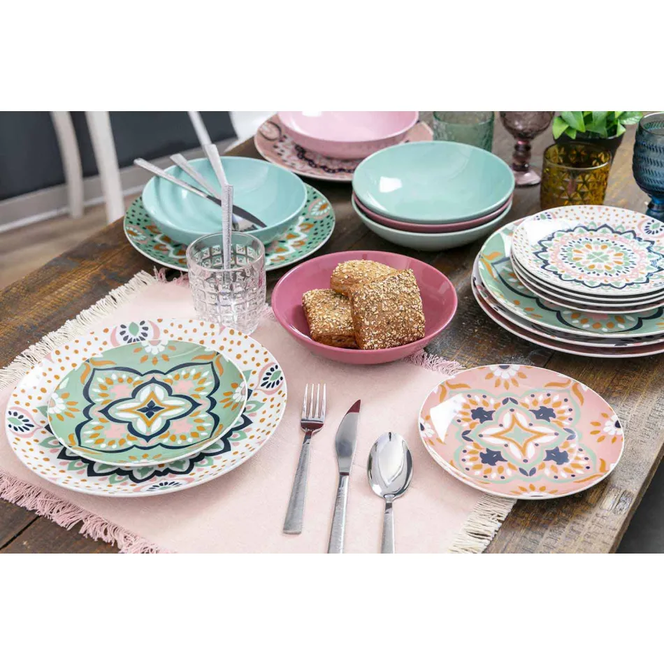 Modern Gekleurd Glas Versierde Glazen Serveerwater 12 Stuks - Mix Viadurini