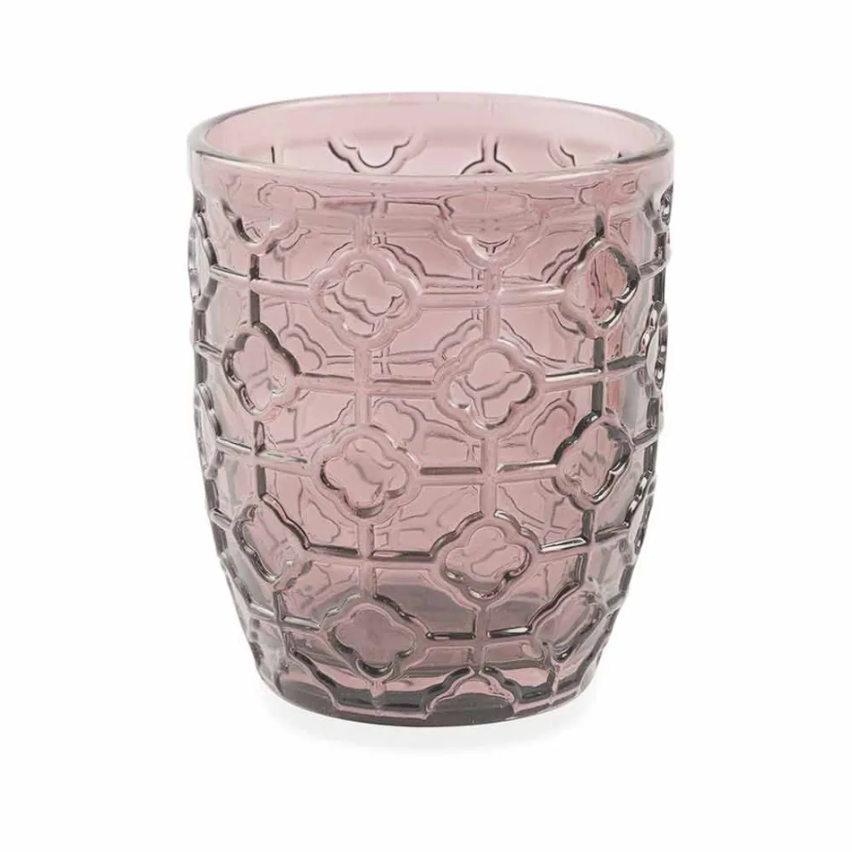 Modern Gekleurd Glas Versierde Glazen Serveerwater 6 Stuks - Mix Viadurini