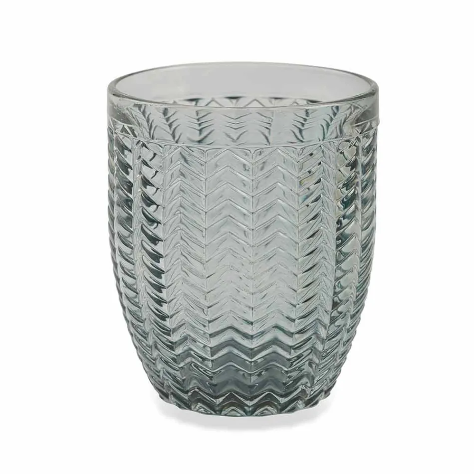 Modern Gekleurd Glas Versierde Glazen Serveerwater 6 Stuks - Mix Viadurini