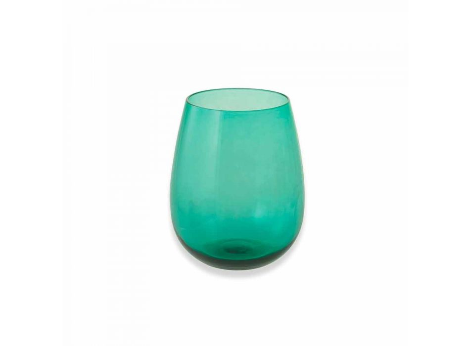 Gekleurde glazen bekers voor water Modern onderhoud van 6 stuks - Aperi Viadurini