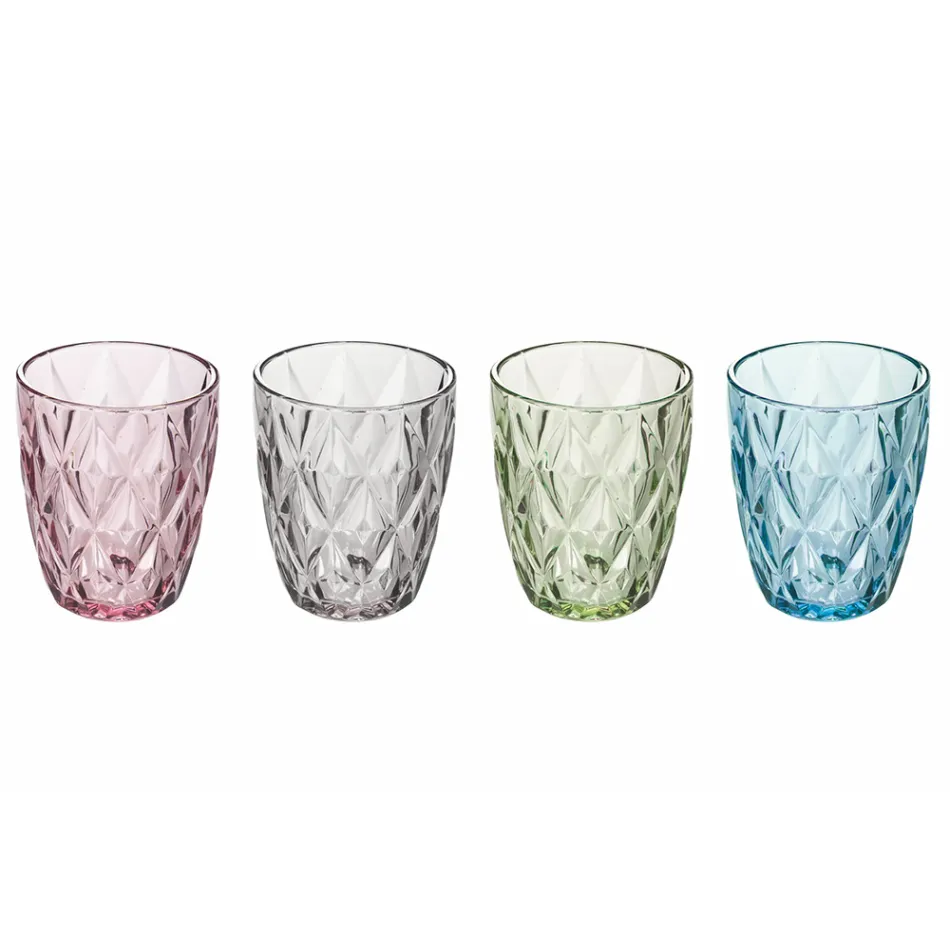 Glazen Waterglazen Gekleurd Servies 12 Stuks - Renaissance Viadurini