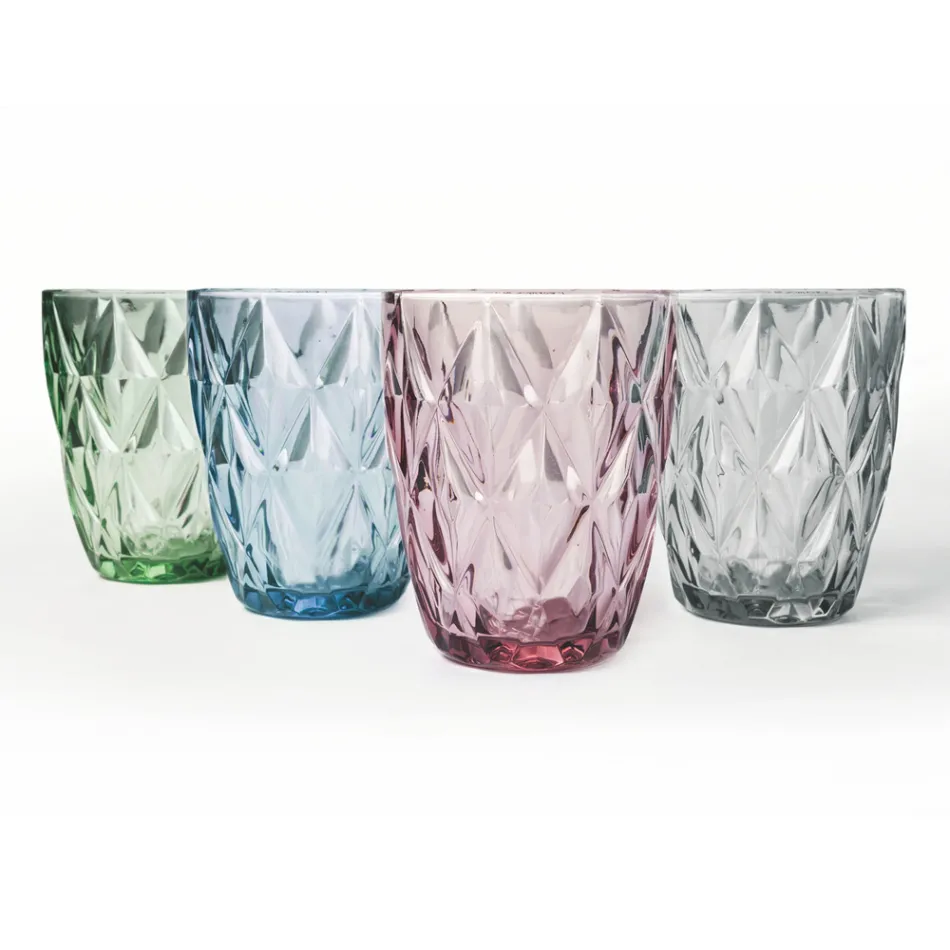 Glazen Waterglazen Gekleurd Servies 12 Stuks - Renaissance Viadurini