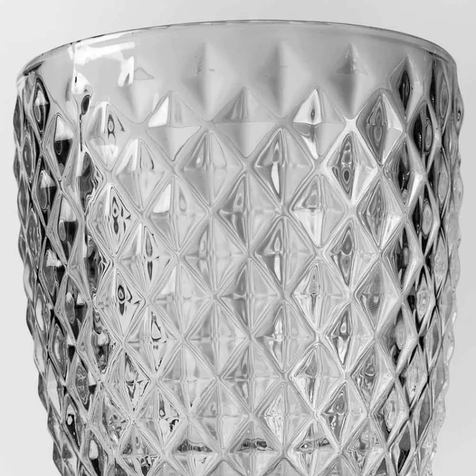 Gedecoreerde transparante glazen glazen, modern waterservice 12 stuks - mix Viadurini