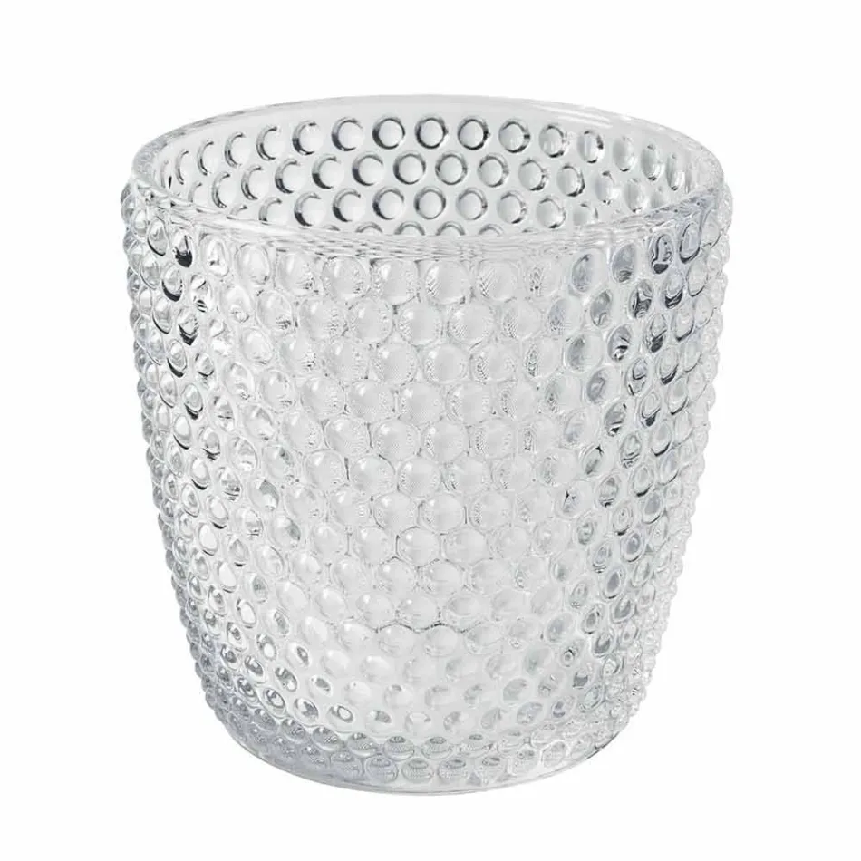 Gedecoreerde transparante glazen glazen, modern waterservice 12 stuks - mix Viadurini