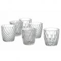 Transparante glazen glazen gedecoreerd waterservies 12 stuks - Ozuna