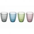 Glazen voor Waterservice in gedecoreerd gekleurd glas 12 stuks - Brillo