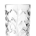 Hoge Tumbler Glazen in Eco Crystal Leaf Decoratie 12 Stuks - Magnolio Viadurini