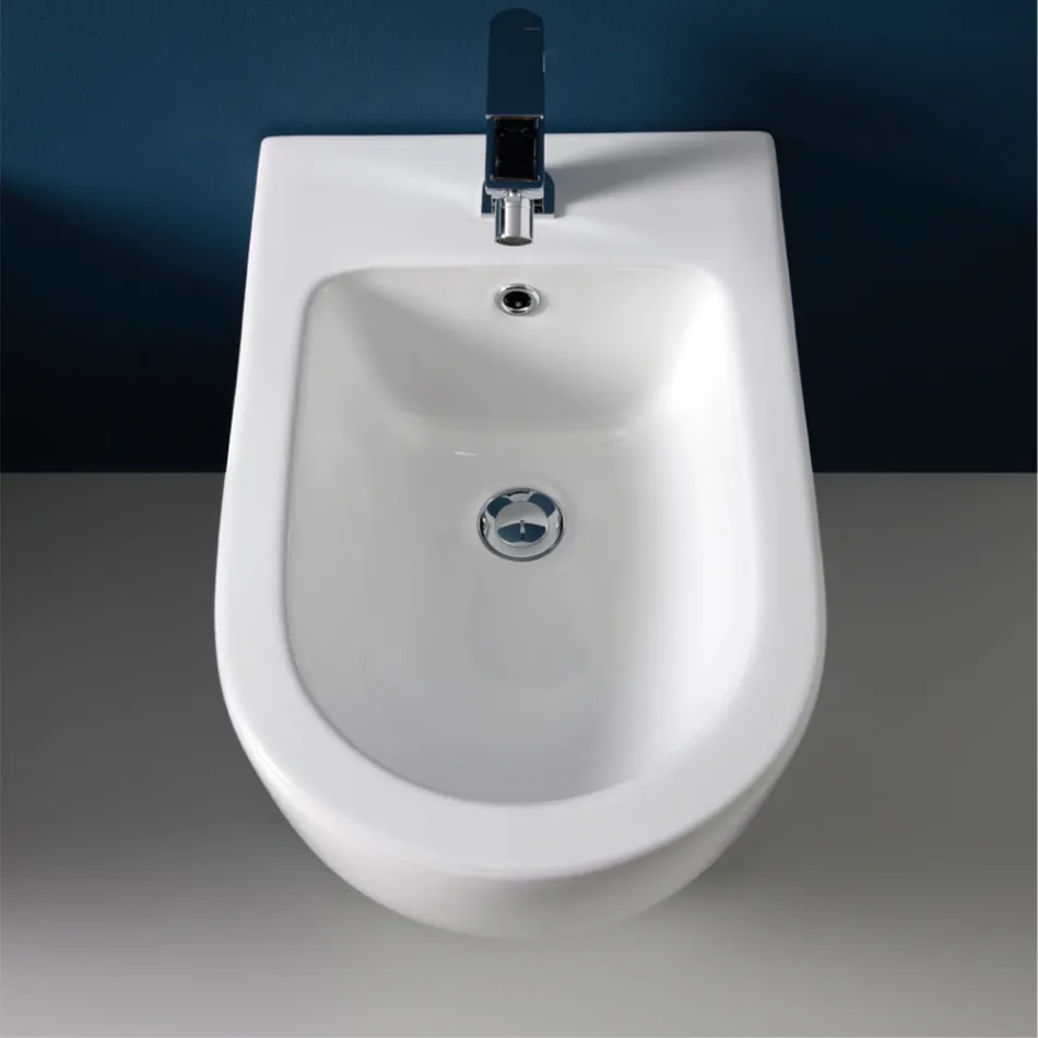 Aralia keramische bidet met één gat en cyclonische werking, modern design Viadurini