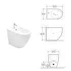 Aralia keramische bidet met één gat en cyclonische werking, modern design Viadurini