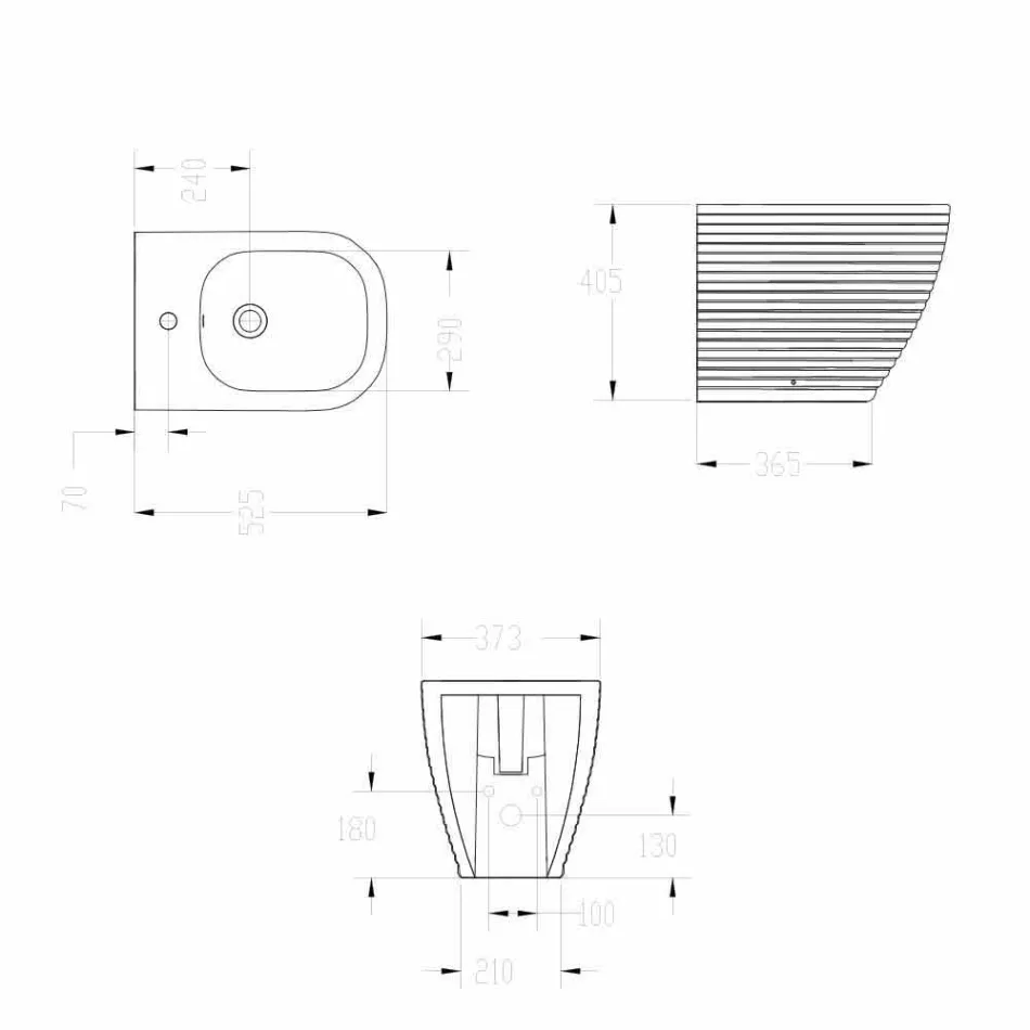 Vloer bidet in wit of gekleurd Trabia geglazuurd keramiek Viadurini