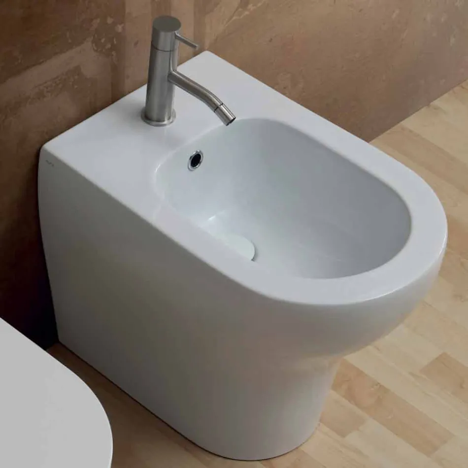 Bidet modern design in wit keramiek 54x35 cm Ster, made in Italy Viadurini