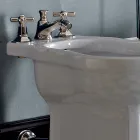 Vintage witte of zwarte keramische vloerbidet gemaakt in Italië - Marwa Viadurini
