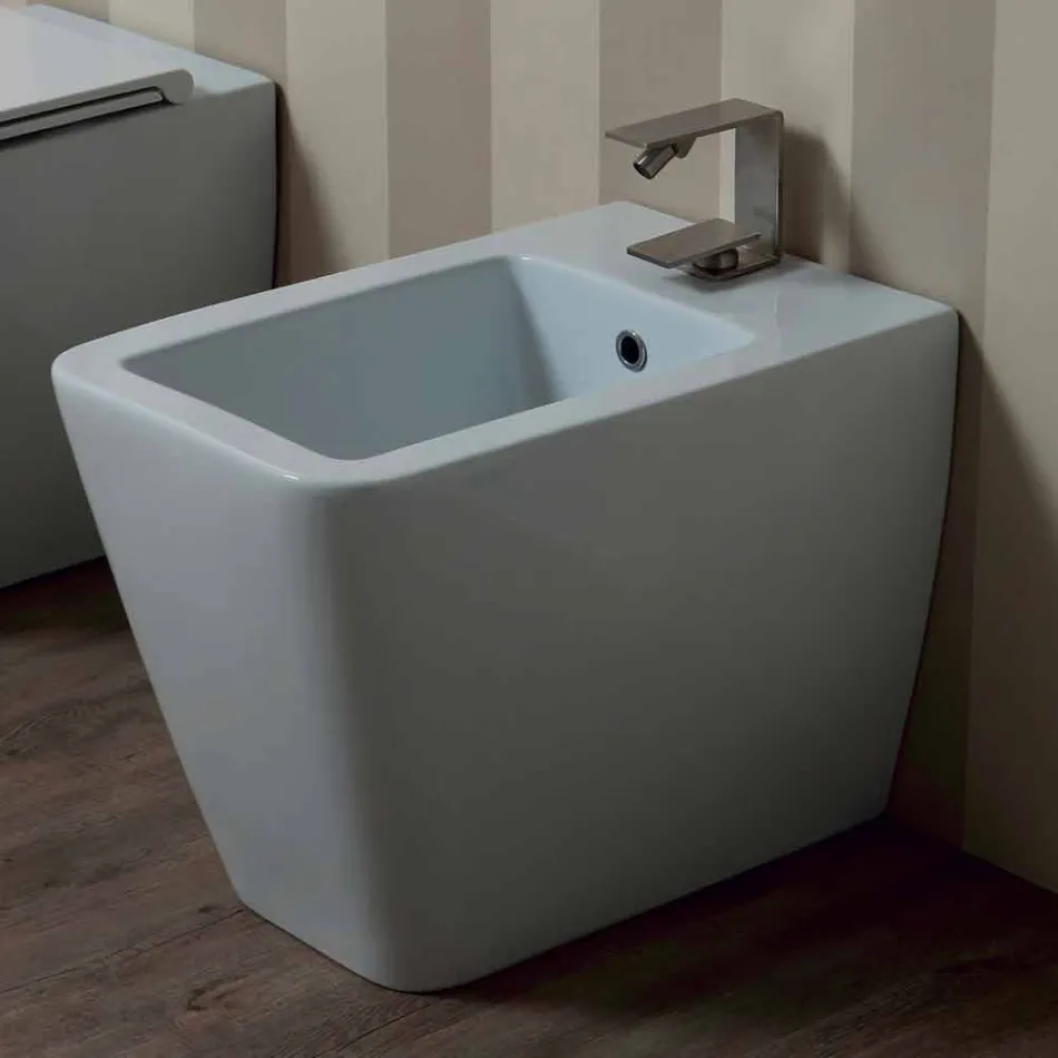 Bidet wit keramiek modern design Zon 55x35 cm Made in Italy Viadurini