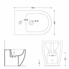 Bidet moderne keramische Shine Plein Rimless 54x35cm Made in Italy Viadurini