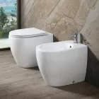 Aster vrijstaande bidet in mat keramiek, verkrijgbaar in twee kleuren en met een modern design. Viadurini