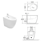 Aster vrijstaande bidet in mat keramiek, verkrijgbaar in twee kleuren en met een modern design. Viadurini