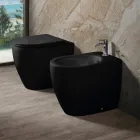 Aster vrijstaande bidet in mat keramiek, verkrijgbaar in twee kleuren en met een modern design. Viadurini