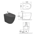 Aster vrijstaande bidet in mat keramiek, verkrijgbaar in twee kleuren en met een modern design. Viadurini