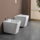 Vloerstaande bidet met één gat in wit keramiek met een elegant modern design - Giunco Viadurini