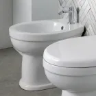 Vloerstaande bidet met één gat in wit keramiek met een elegant modern design - Silica Viadurini