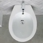 Vloerstaande bidet met één gat in wit keramiek met een elegant modern design - Silica Viadurini