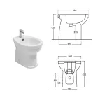 Vloerstaande bidet met één gat in wit keramiek met een elegant modern design - Silica Viadurini