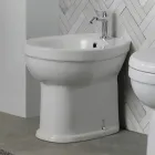 Vloerstaande bidet met één gat in wit keramiek met een elegant modern design - Silica Viadurini