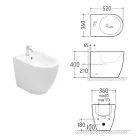 Aster vrijstaande bidet met één spoelgat, uitgevoerd in duurzaam wit keramiek met een modern design. Viadurini