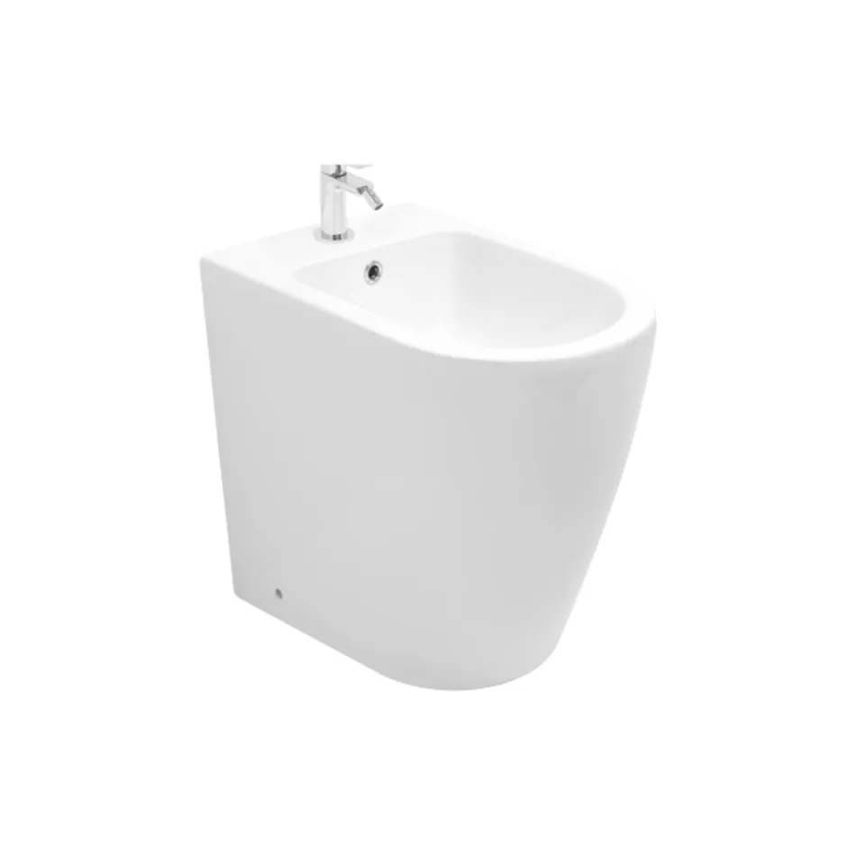 Eengats bidet met verplaatsbare afvoer in keramiek met een modern design - Oleandro  Viadurini