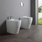 Eengats bidet met verplaatsbare afvoer in keramiek met een modern design - Oleandro  Viadurini