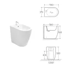 Eengats bidet met verplaatsbare afvoer in keramiek met een modern design - Oleandro  Viadurini