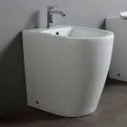 Eengats bidet met verplaatsbare afvoer in keramiek met een modern design - Oleandro  Viadurini