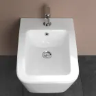 Wandbidet met één gat in wit keramiek met een elegant modern design - Giunco Viadurini