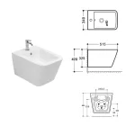 Wandbidet met één gat in wit keramiek met een elegant modern design - Giunco Viadurini