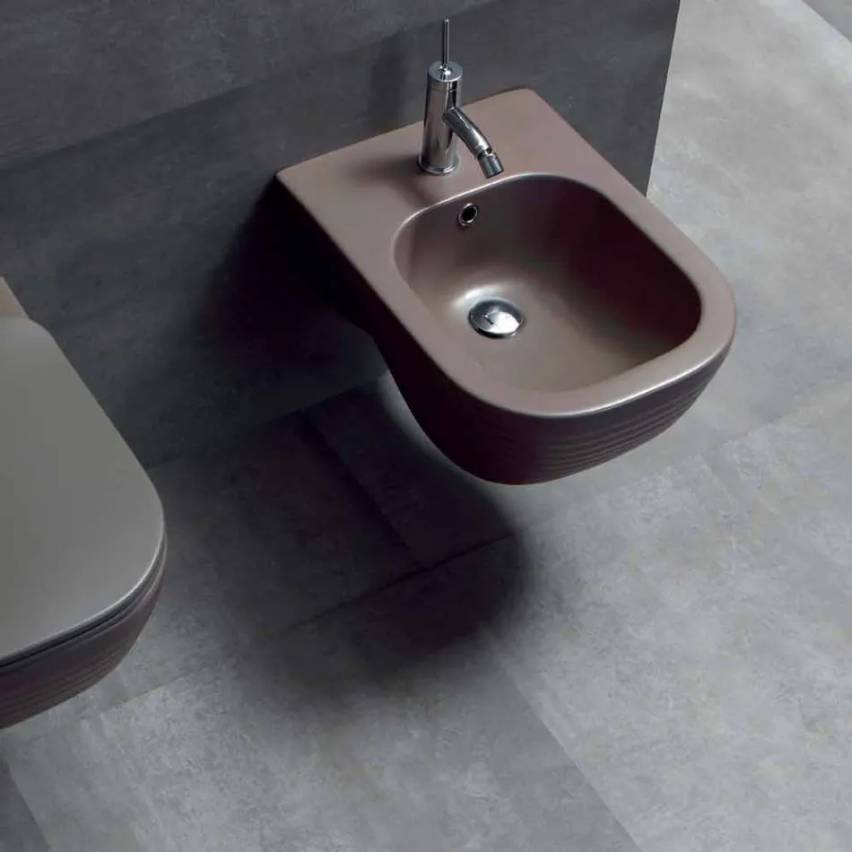 Opgeschort bidet van Made in Italy Design in Trabia-keramiek Viadurini