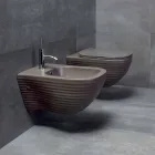 Opgeschort bidet van Made in Italy Design in Trabia-keramiek Viadurini