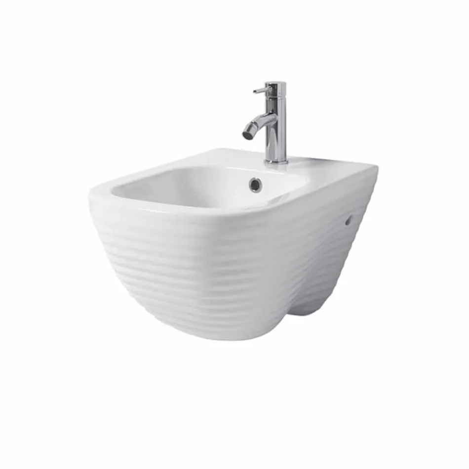 Opgeschort bidet van Made in Italy Design in Trabia-keramiek Viadurini