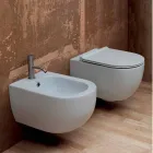 Hung bidet in modern design keramiek Star 55x35cm Made in Italy Viadurini