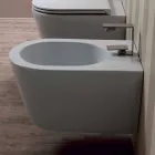 Hung bidet in keramische vormgeving Zon Ronde 57x37cm, gemaakt in Italië Viadurini