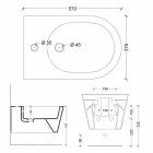 Hung bidet in keramische vormgeving Zon Ronde 57x37cm, gemaakt in Italië Viadurini