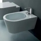 Hung bidet in keramische vormgeving Zon Ronde 57x37cm, gemaakt in Italië Viadurini