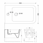 Hung bidet in keramische vormgeving Zon Vierkant 55x35cm, gemaakt in Italië Viadurini